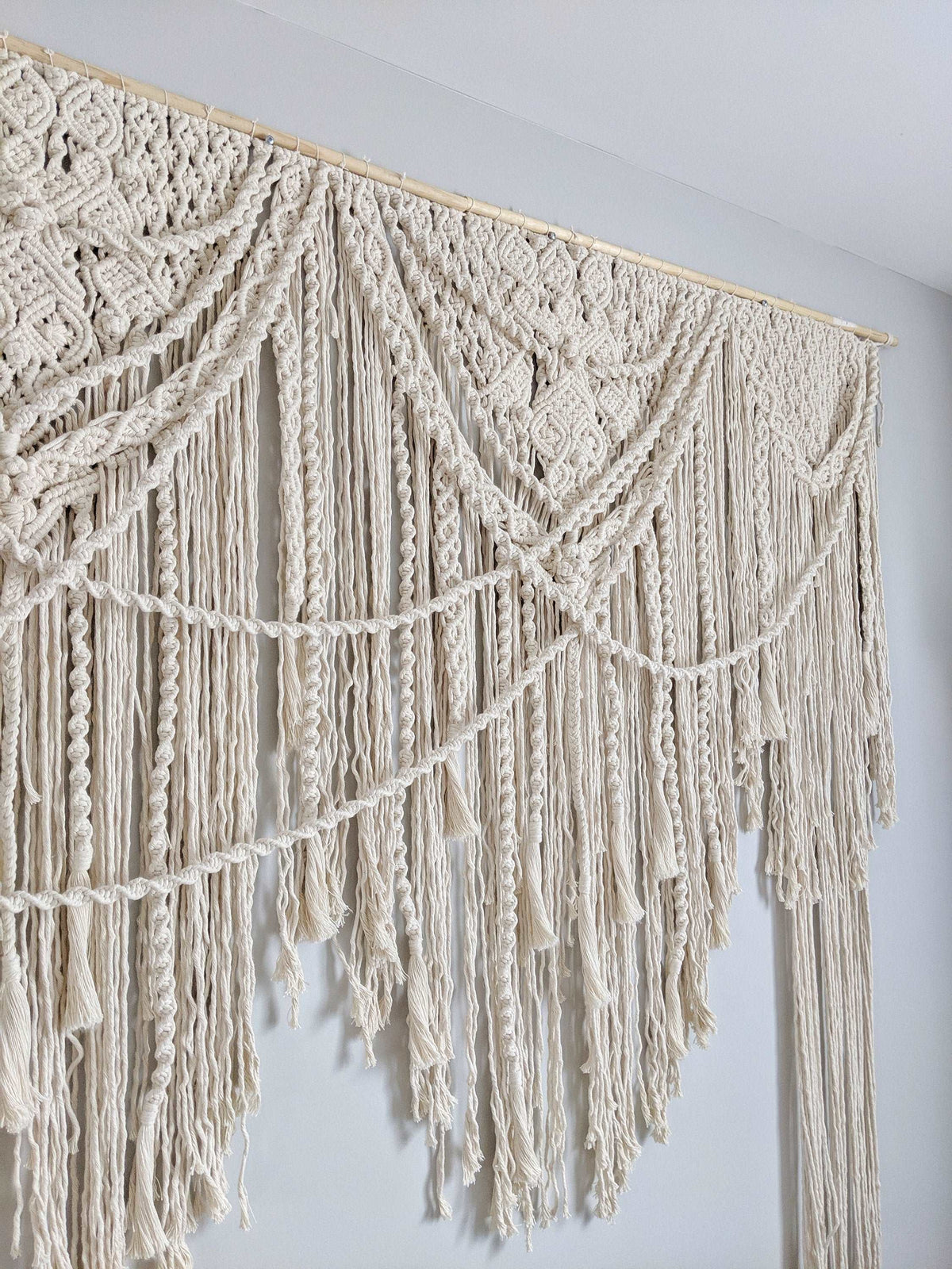 Boho Macrame Ceremony Backdrop // Extra Large Tapestry String Theories Fiber Design