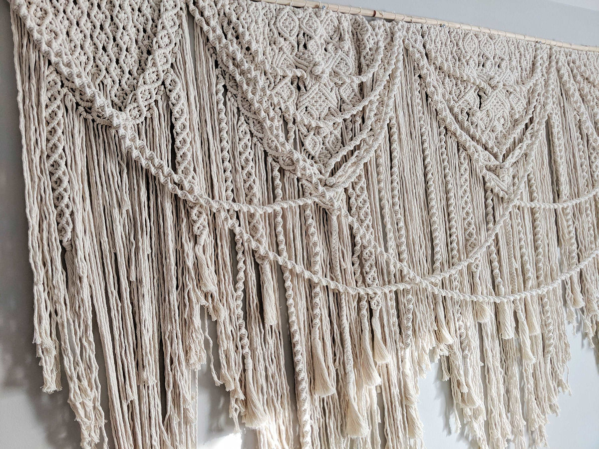 Boho Macrame Ceremony Backdrop // Extra Large Tapestry String Theories Fiber Design