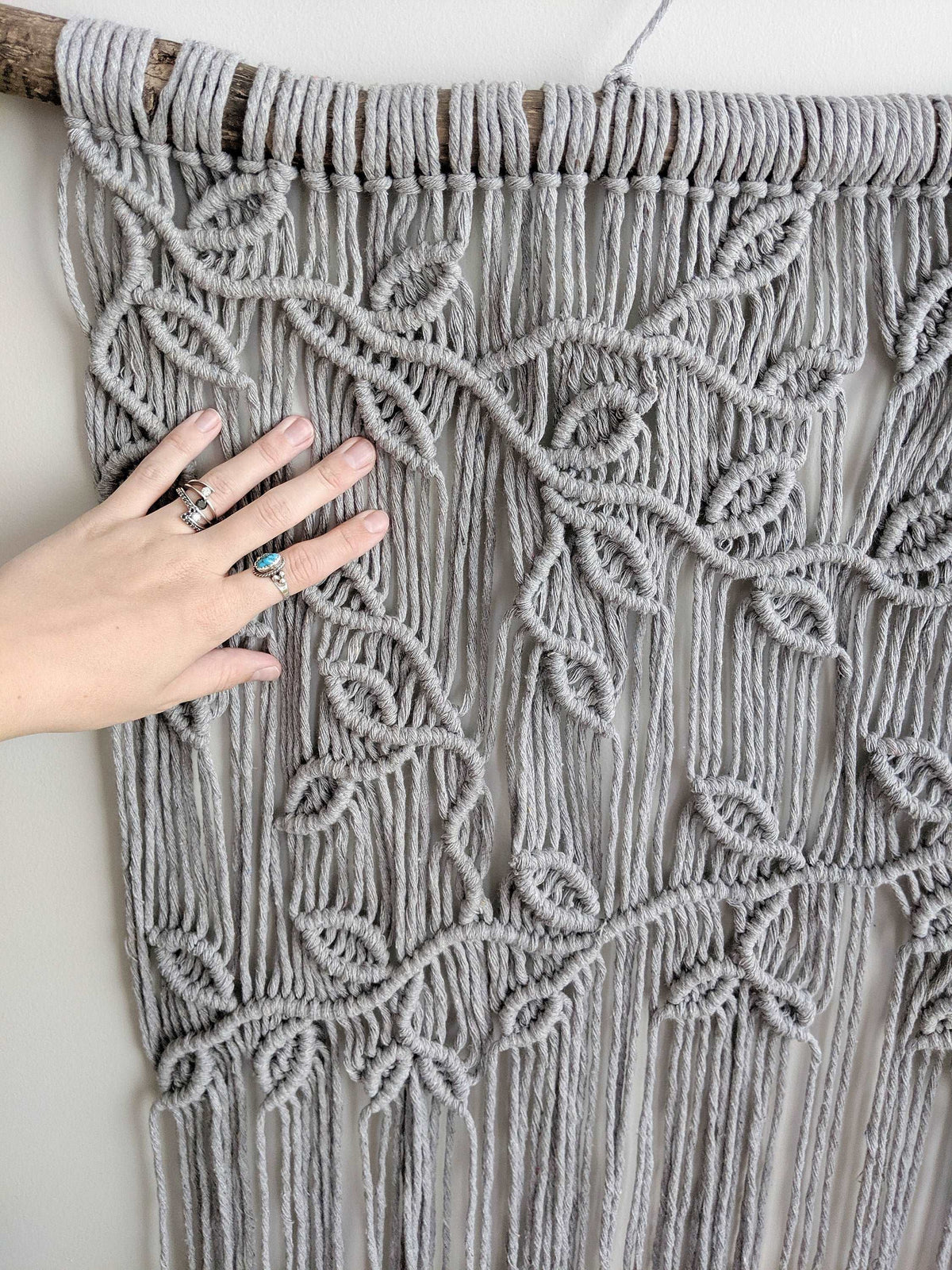 Extra Large Macrame Vines and Leaves Wall Hanging String Theories Fiber Design