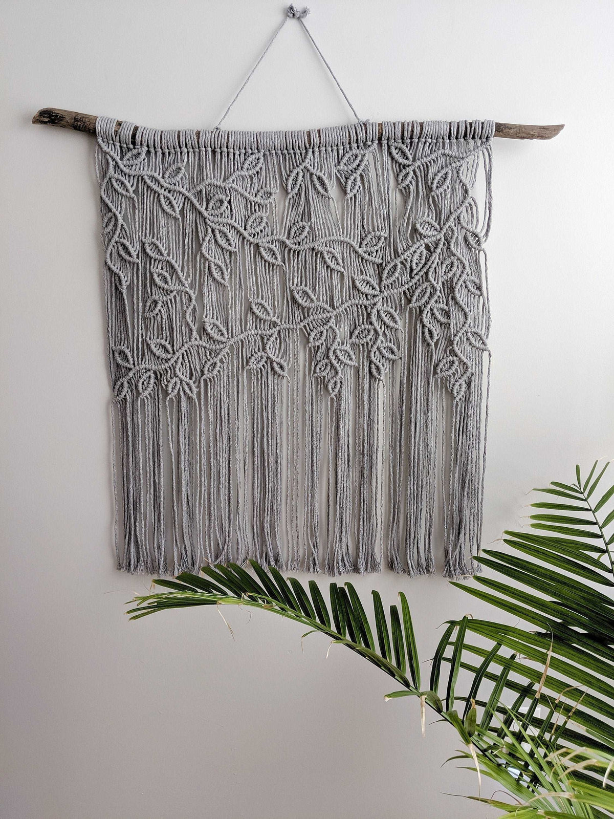 Extra Large Macrame Vines and Leaves Wall Hanging String Theories Fiber Design