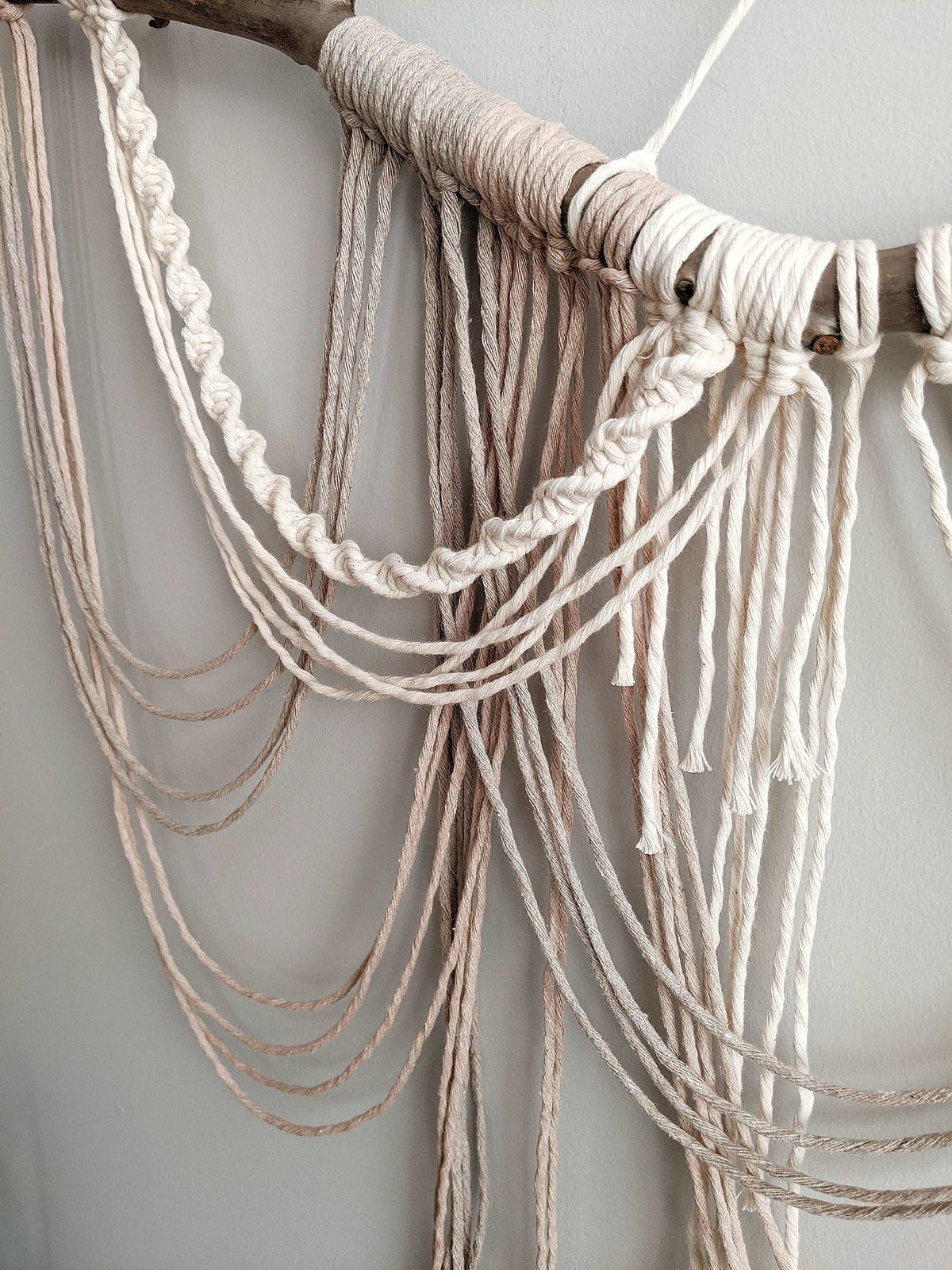 Draped Minimalist Mid Century Modern Macrame Wall Hanging String Theories Fiber Design