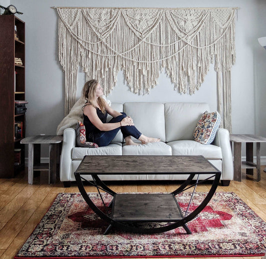 Boho Macrame Ceremony Backdrop // Extra Large Tapestry String Theories Fiber Design