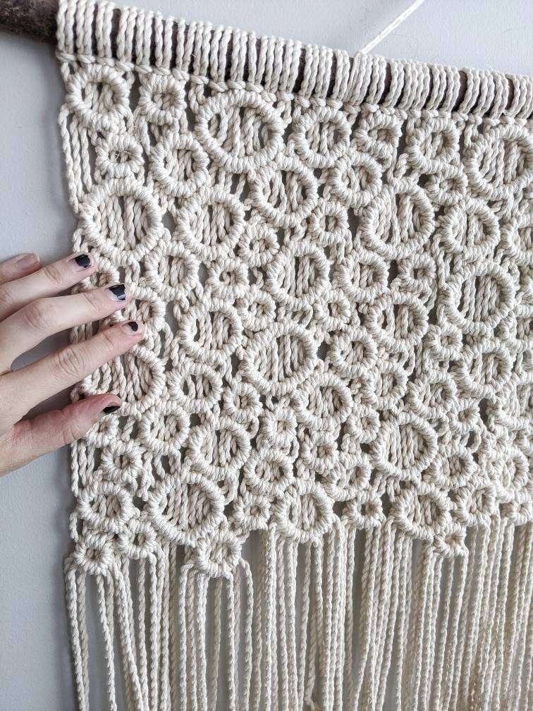 Extra Large Macrame Bubbles Wall Hanging String Theories Fiber Design