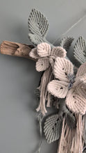 Load and play video in Gallery viewer, Macrame Boho Floral Wall Hanging Sculpture - Cream &amp; Sage
