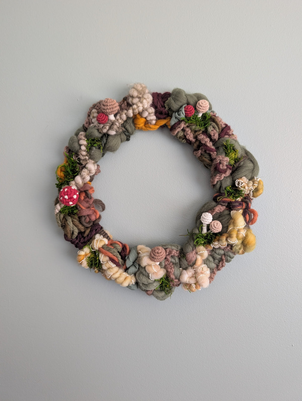 Mushroom Landscape Circular Woven Wall Hanging