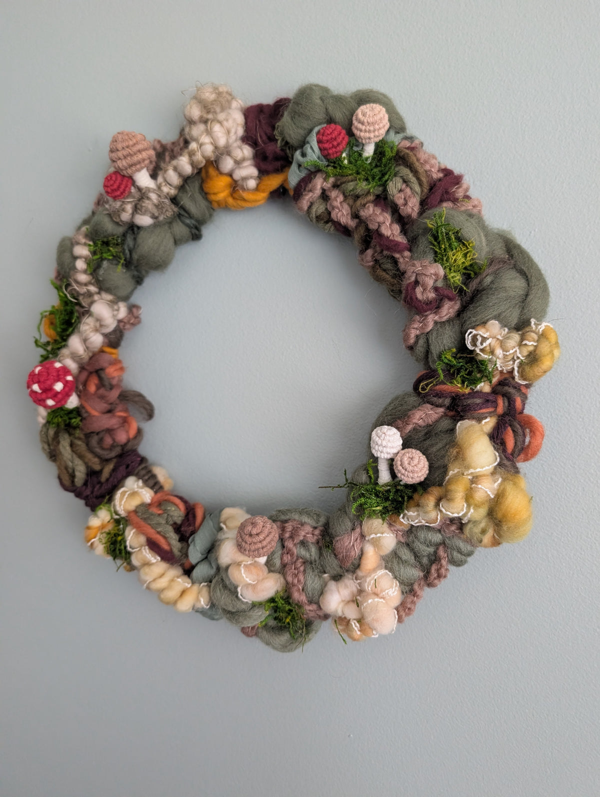 Mushroom Landscape Circular Woven Wall Hanging