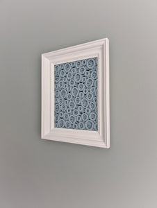 Bubbles Macrame Hanging in Rectangle White Frame
