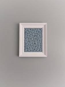 Bubbles Macrame Hanging in Rectangle White Frame