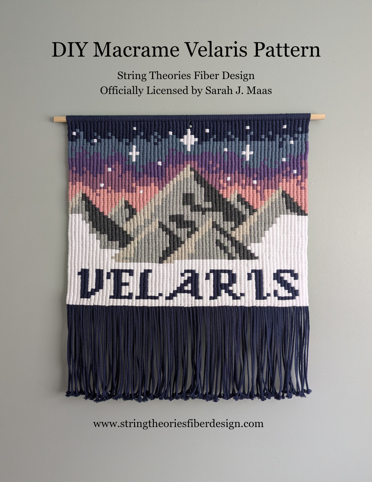 Officially Licensed - Macrame Velaris A Court of Mist and Fury Tapestry Wall Hanging DIY Pattern