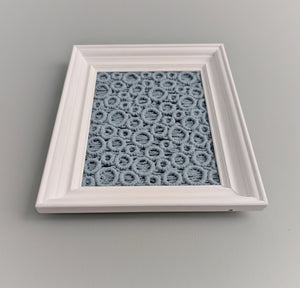 Bubbles Macrame Hanging in Rectangle White Frame