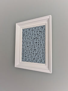 Bubbles Macrame Hanging in Rectangle White Frame