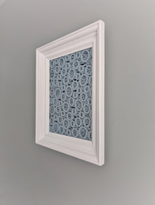 Bubbles Macrame Hanging in Rectangle White Frame