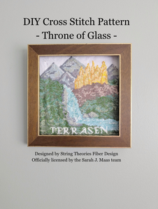 Officially licensed Sarah J Maas Throne of Glass Terrasen Cross Stitch Easy PDF Pattern