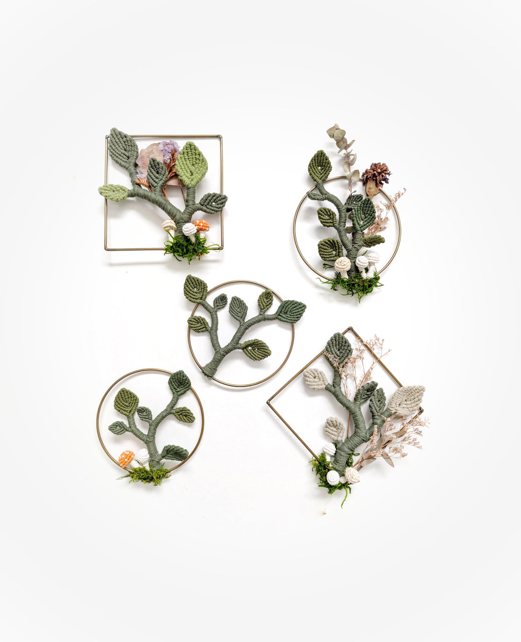 Mini Leafy Frames - Mushrooms & Dried Florals - Option 1