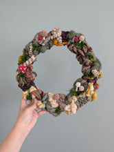 Load image into Gallery viewer, Mushroom Landscape Circular Woven Wall Hanging
