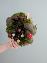 Load image into Gallery viewer, Mushroom Landscape Oval Woven Wall Hanging for Bookshelf

