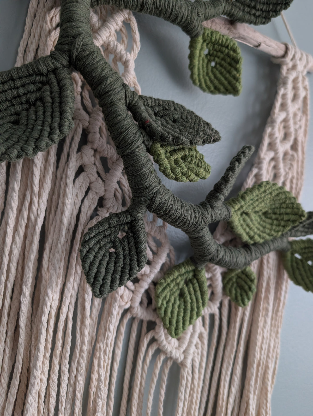 Flower Crown Macrame Hanging - olive