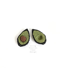 Macrame Halved Avocado Sculpture - Removable Pit!