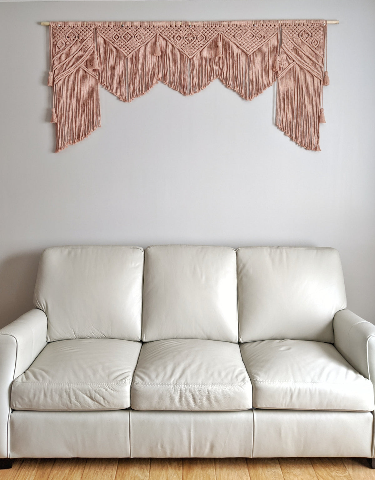 Pink Macrame Wedding Backdrop // Macrame Ceremony Arch String Theories Fiber Design