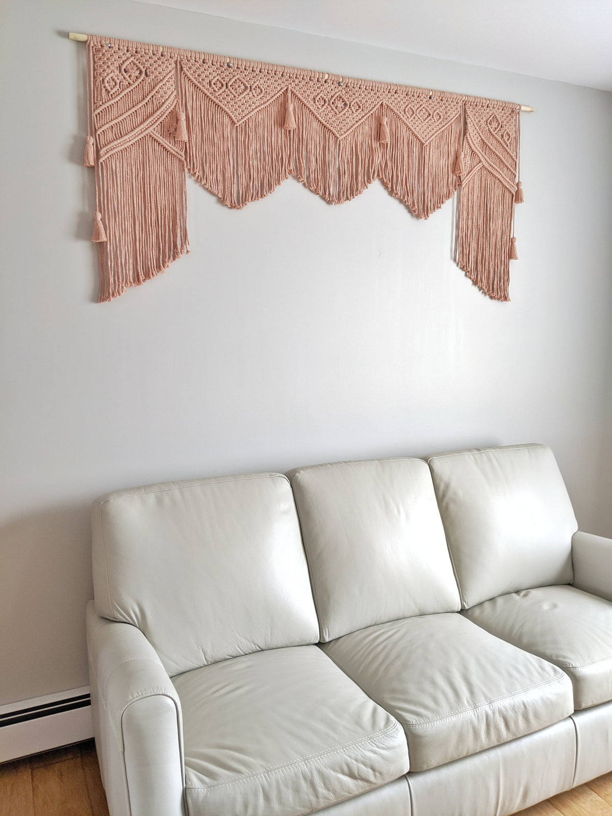 Pink Macrame Wedding Backdrop // Macrame Ceremony Arch String Theories Fiber Design
