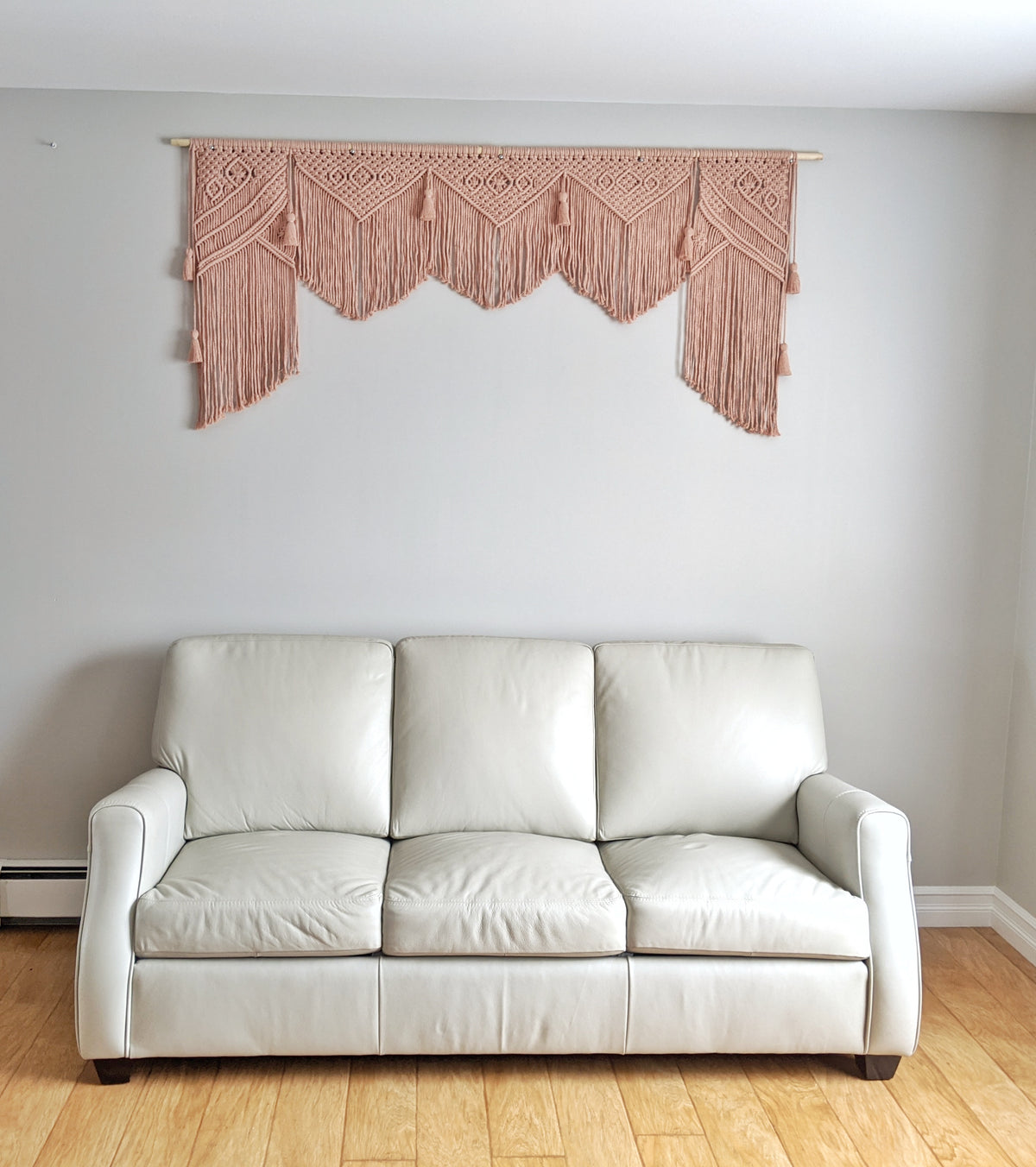 Pink Macrame Wedding Backdrop // Macrame Ceremony Arch String Theories Fiber Design