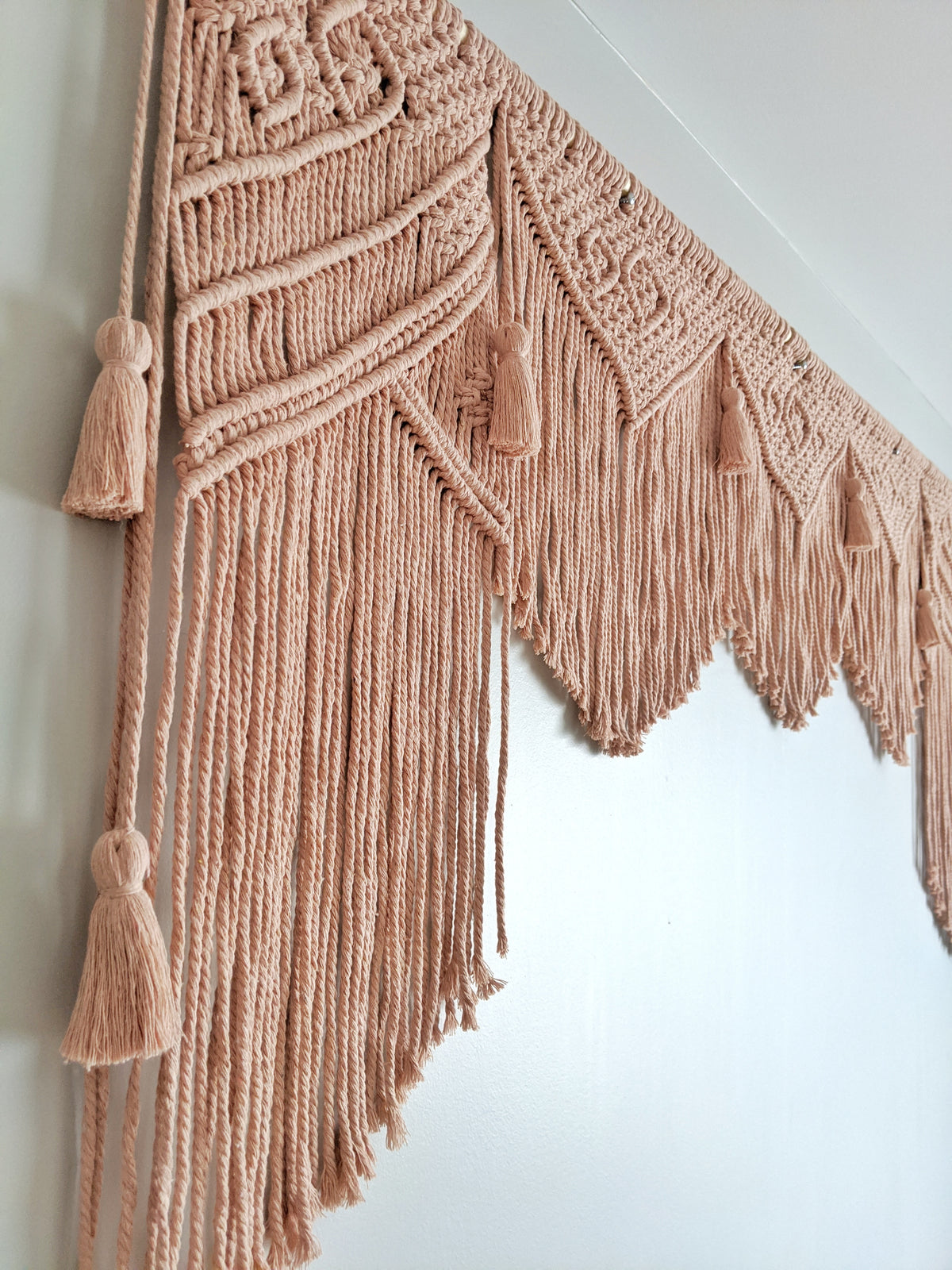 Pink Macrame Wedding Backdrop // Macrame Ceremony Arch String Theories Fiber Design