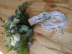 Macrame Wedding Bouquet Wrap in Cream String Theories Fiber Design