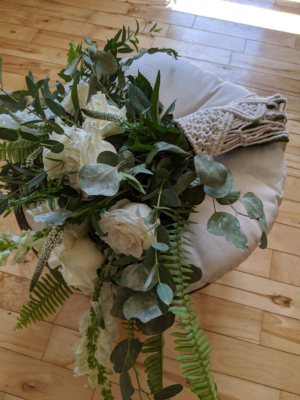 Macrame Wedding Bouquet Wrap in Cream String Theories Fiber Design