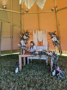 Macrame Wedding Backdrop // Macrame Ceremony Arch String Theories Fiber Design