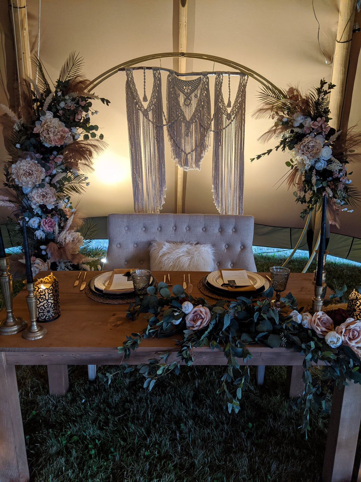 Macrame Wedding Backdrop // Macrame Ceremony Arch String Theories Fiber Design