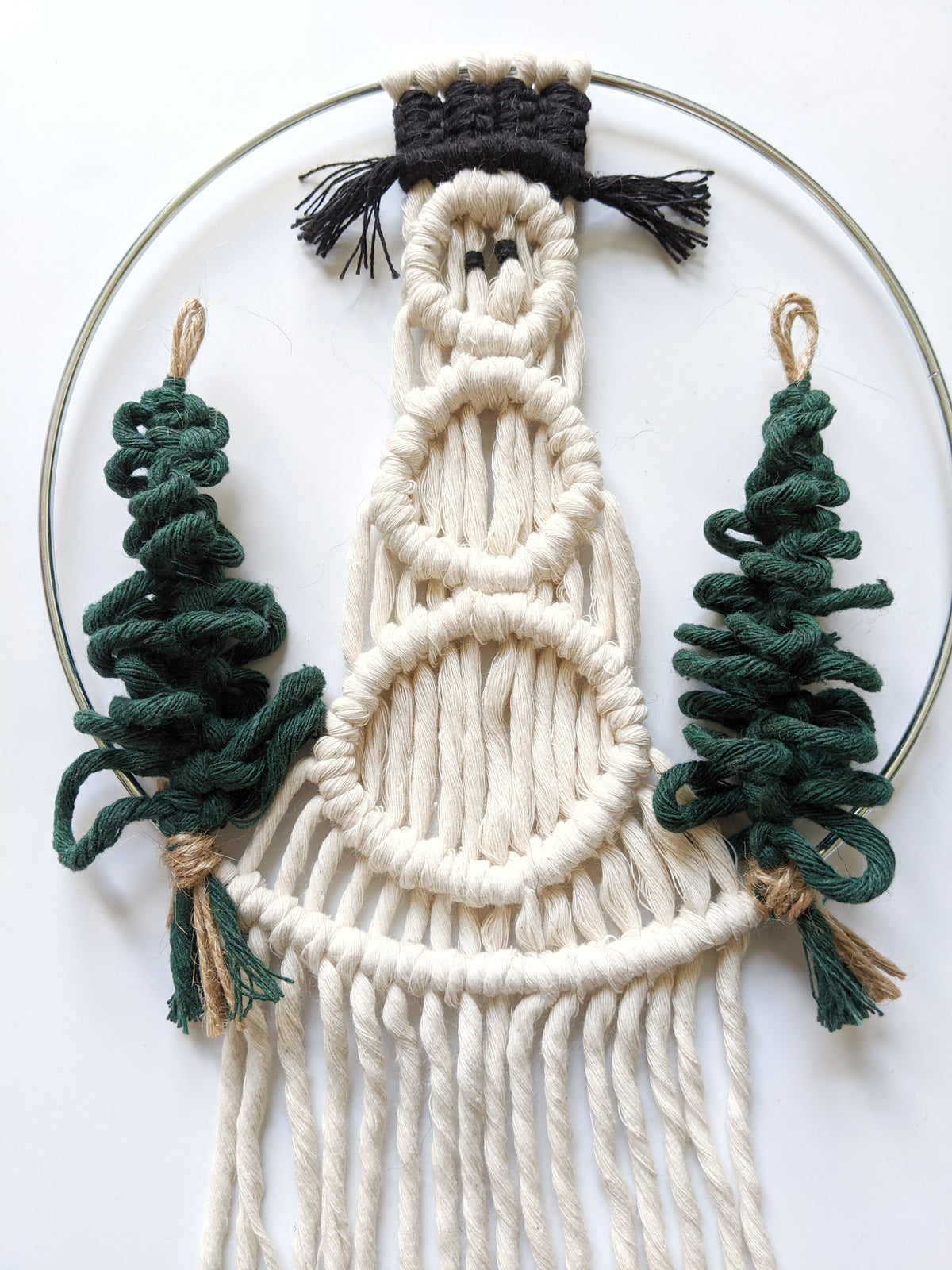 Macrame Snowman Wreath String Theories Fiber Design