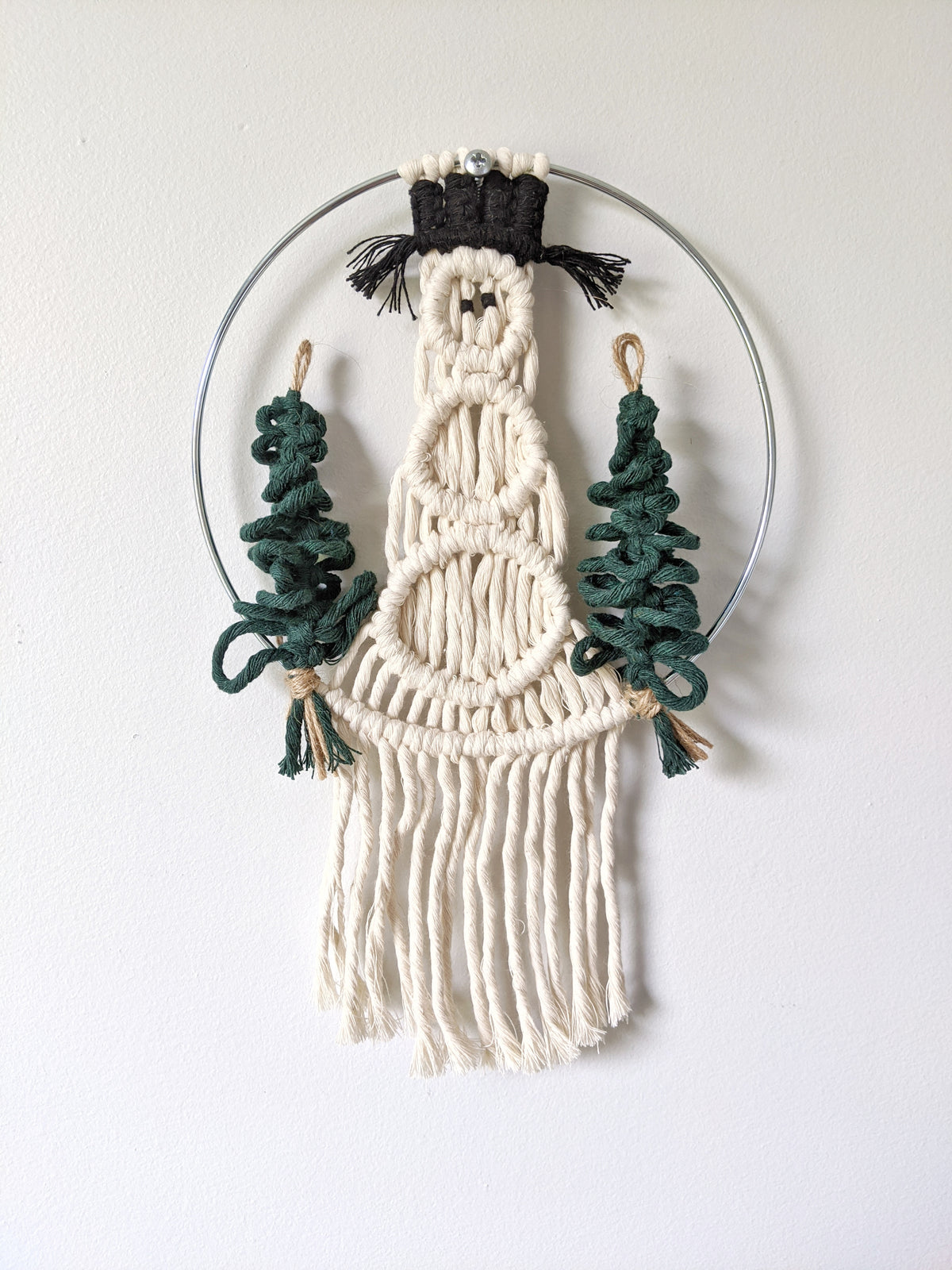 Macrame Snowman Wreath String Theories Fiber Design