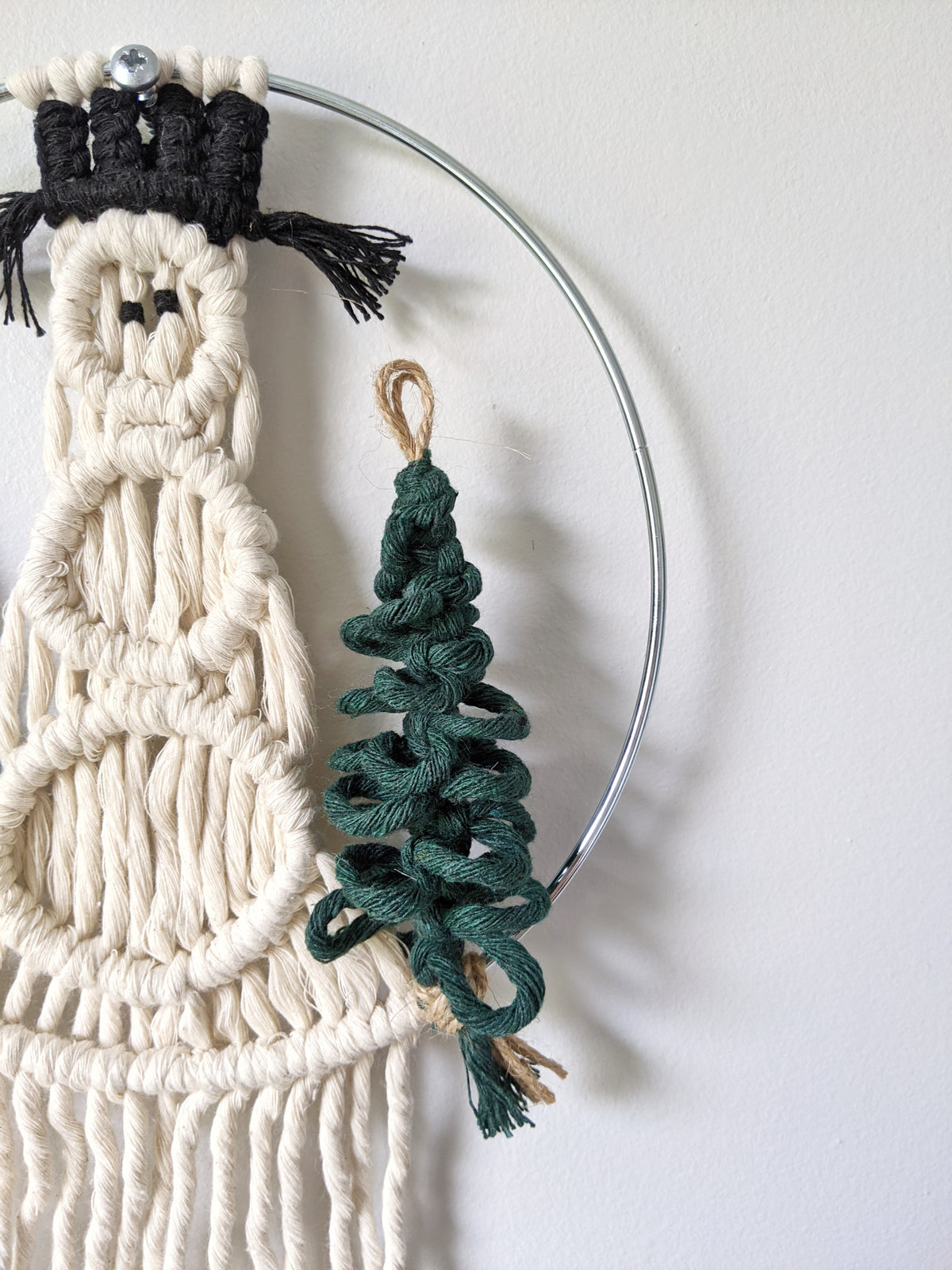 Macrame Snowman Wreath String Theories Fiber Design
