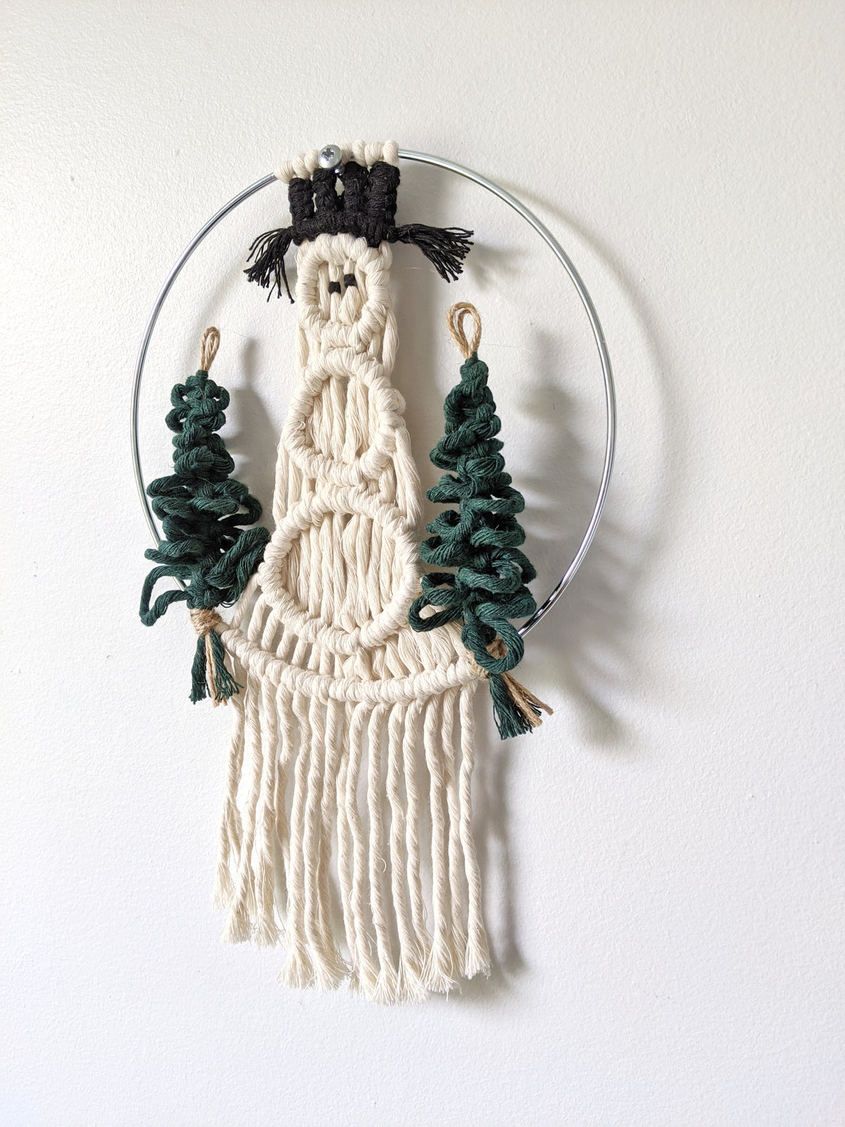 Macrame Snowman Wreath String Theories Fiber Design