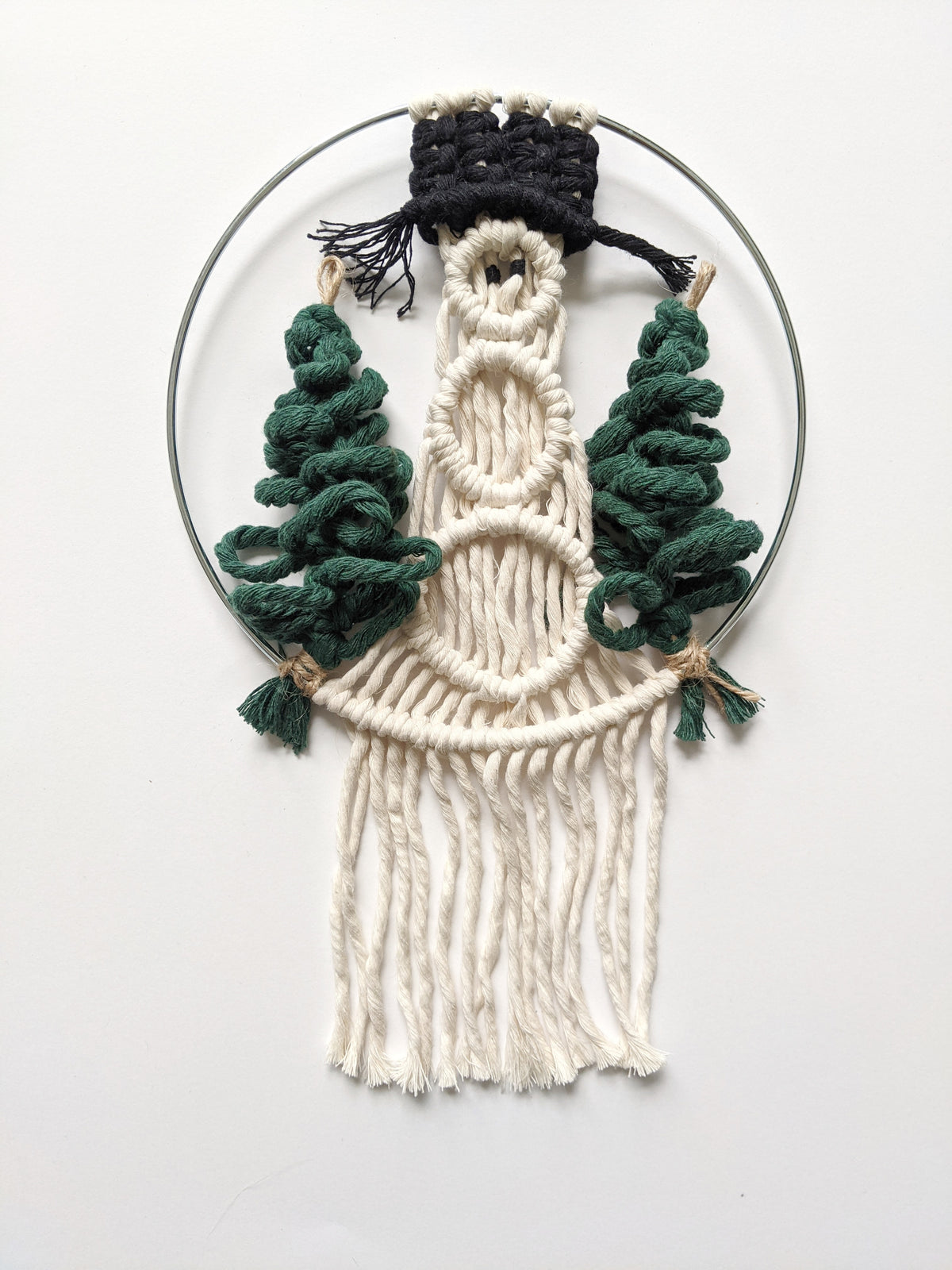 Macrame Snowman Wreath String Theories Fiber Design