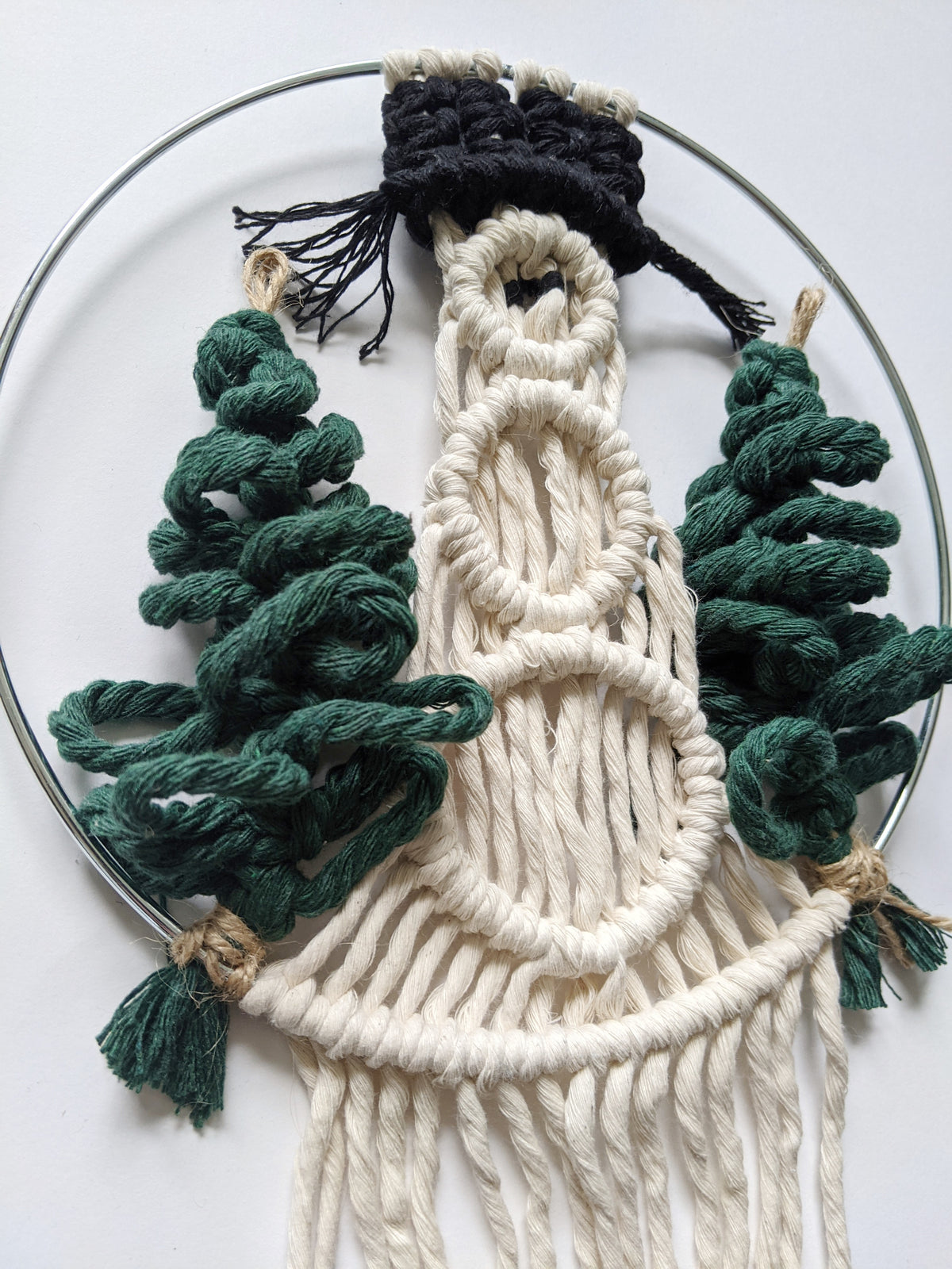 Macrame Snowman Wreath String Theories Fiber Design