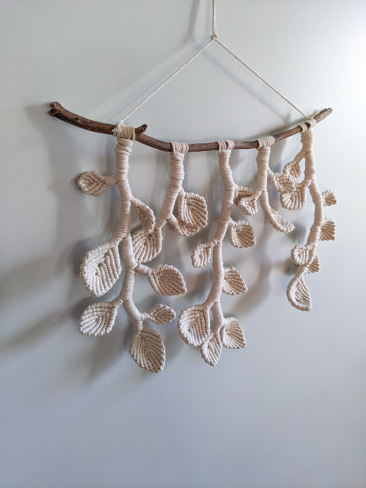 Macrame Wall Hanging - Hanging Vines and Leaves - Sculpture String Theories Fiber Design