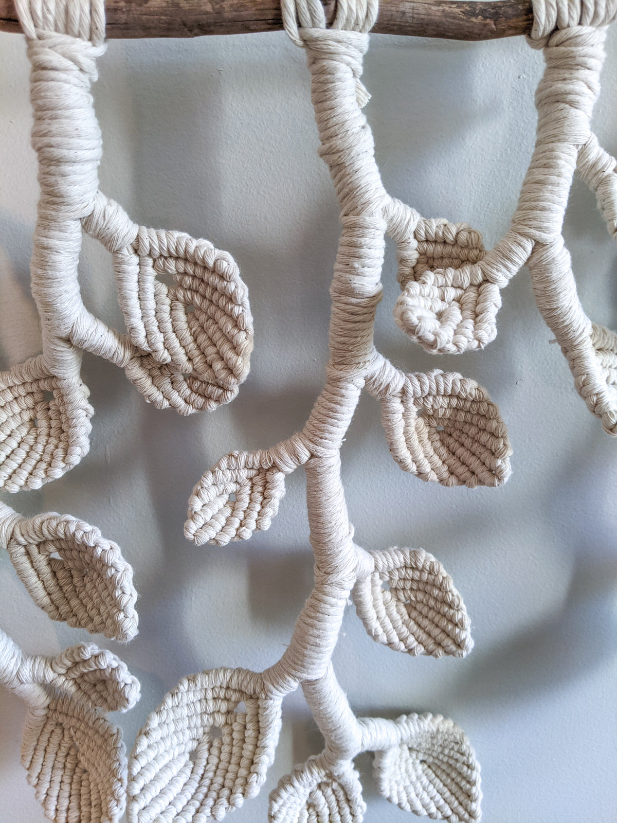 Macrame Wall Hanging - Hanging Vines and Leaves - Sculpture String Theories Fiber Design