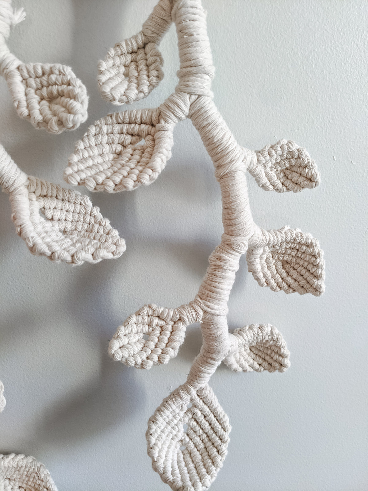 Macrame Wall Hanging - Hanging Vines and Leaves - Sculpture String Theories Fiber Design