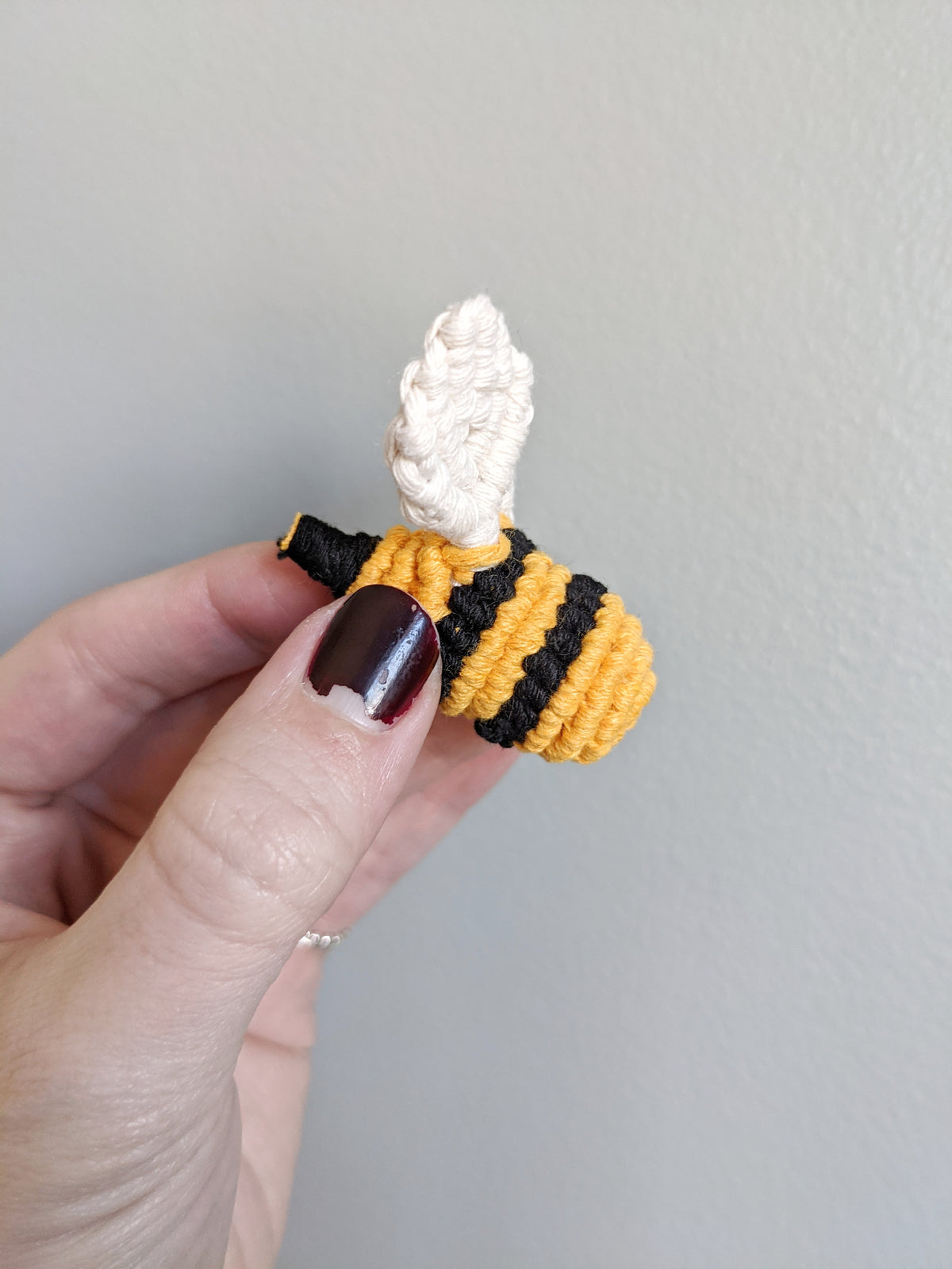 Macrame Mini Honey Bee Sculpture - Pack of 5 Bees String Theories Fiber Design