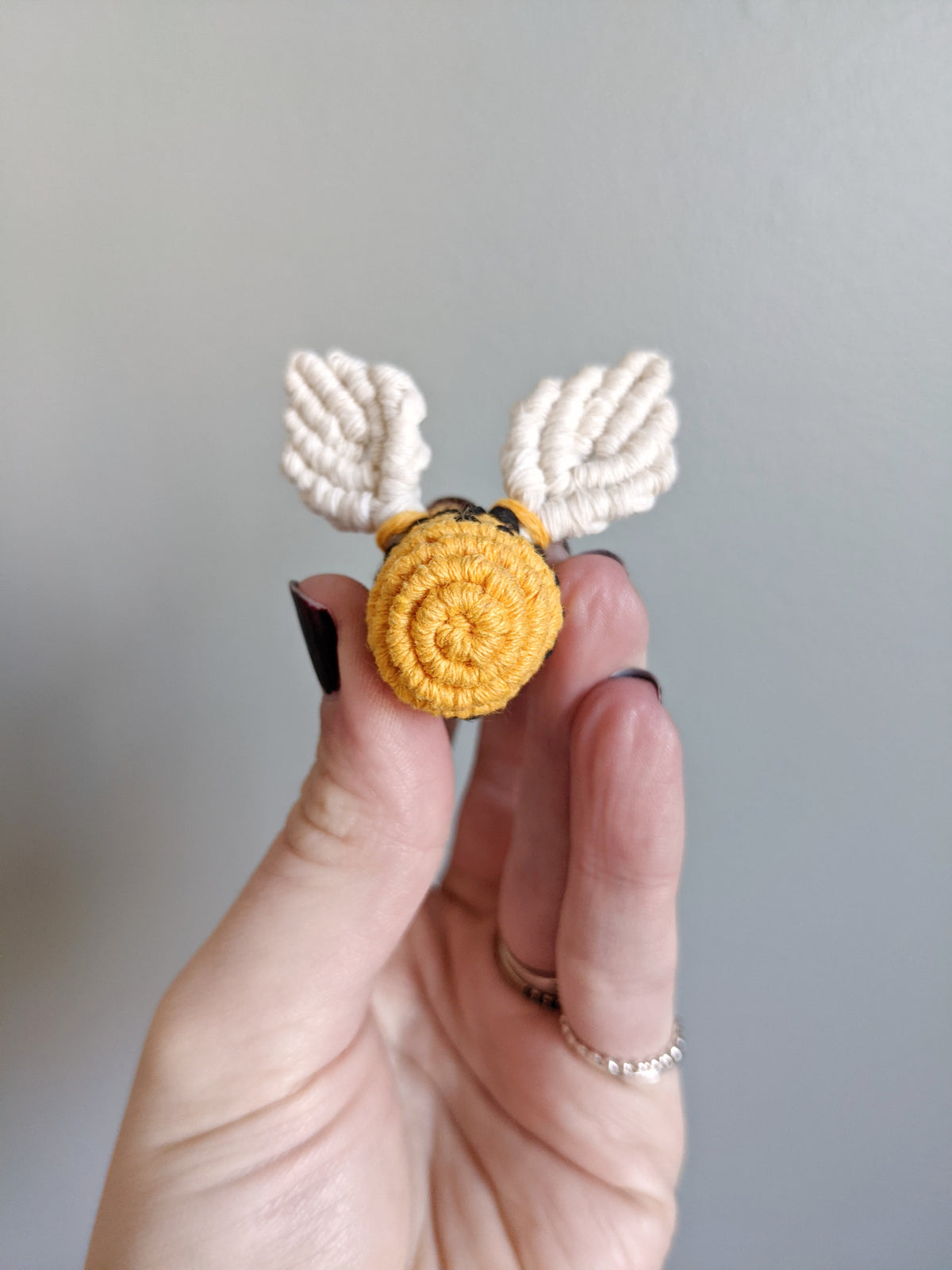 Macrame Mini Honey Bee Sculpture - Pack of 5 Bees String Theories Fiber Design