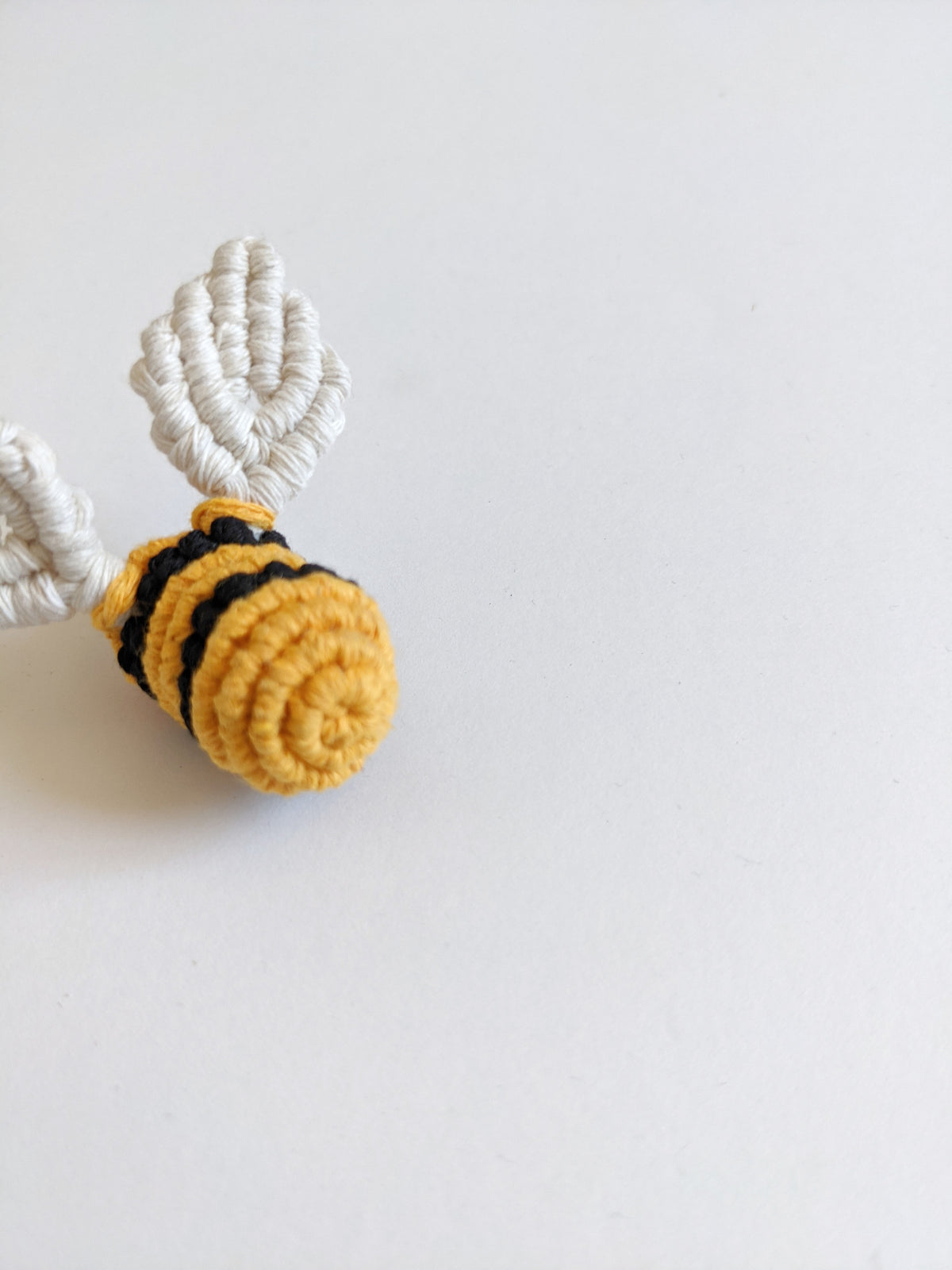 Macrame Mini Honey Bee Sculpture - Pack of 5 Bees String Theories Fiber Design