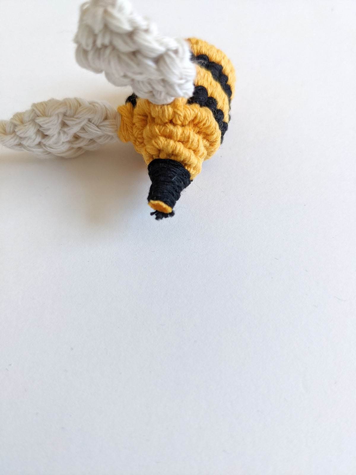 Macrame Mini Honey Bee Sculpture - Pack of 5 Bees String Theories Fiber Design