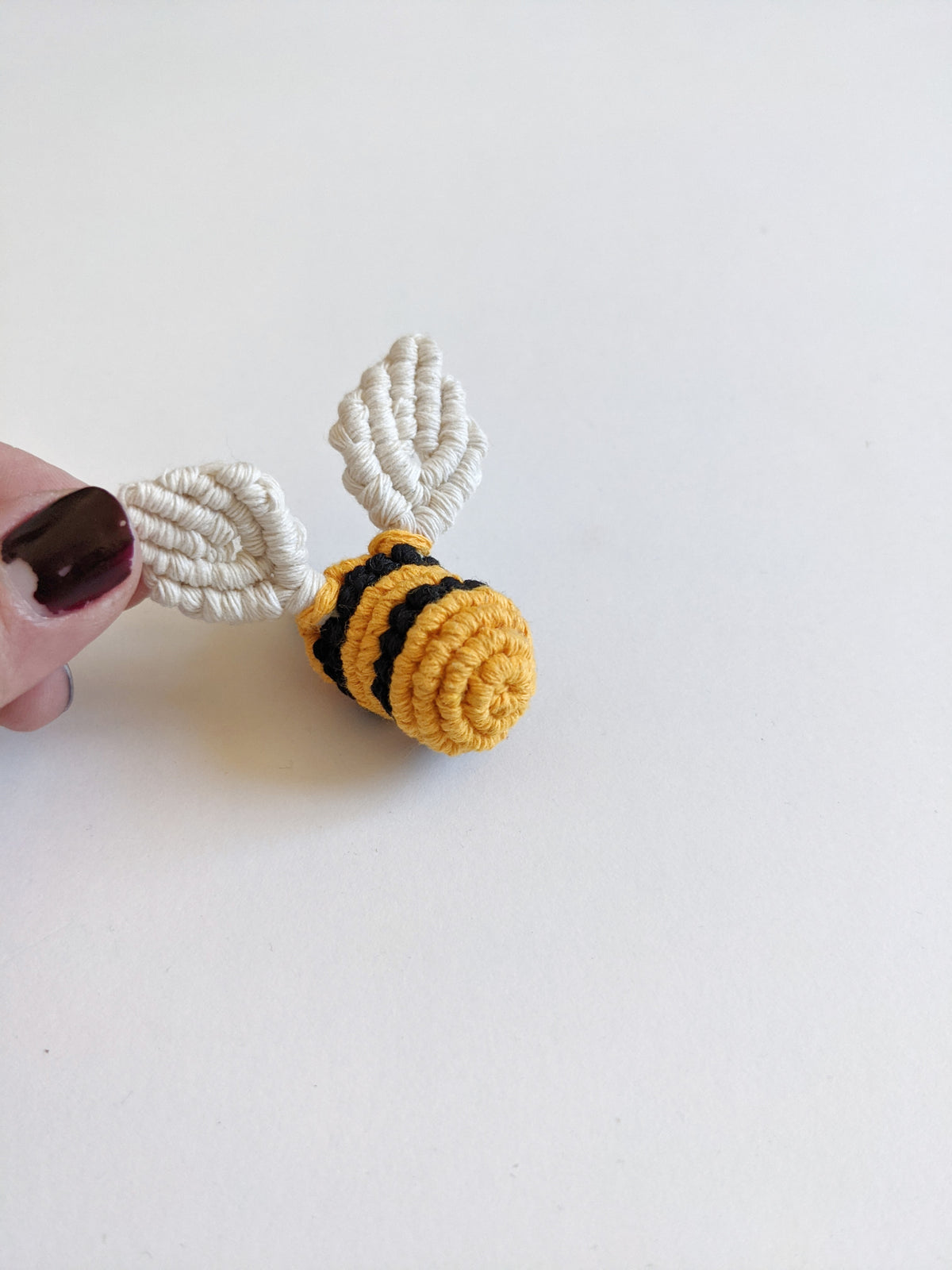 Macrame Mini Honey Bee Sculpture - Pack of 5 Bees String Theories Fiber Design