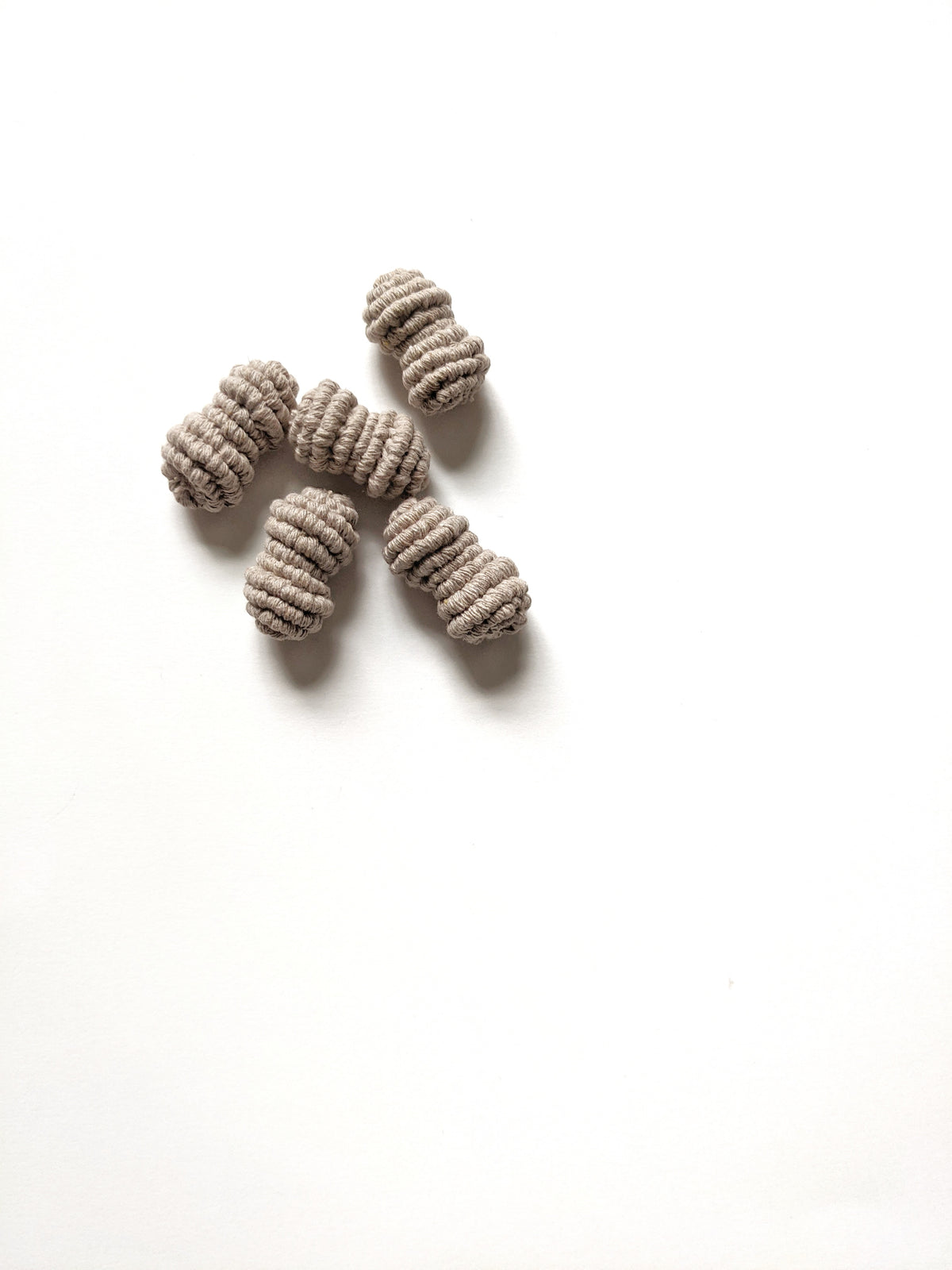 Macrame Mini Fiber Sculptures ornament Acorns String Theories Fiber Design