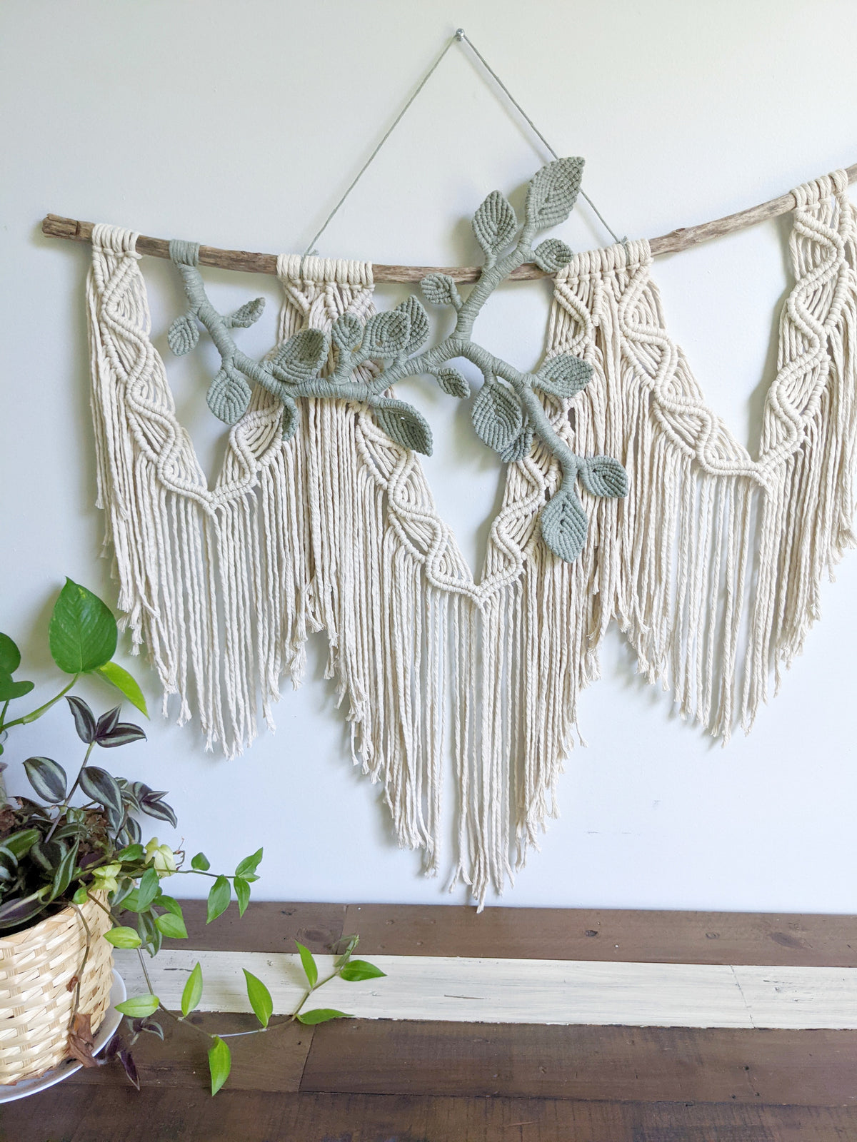 Macrame Wall Hanging with Vines String Theories Fiber Design