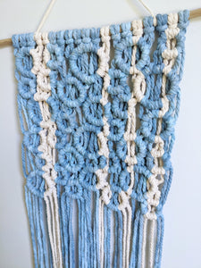 Macrame Bubbles Wall Hanging with Hand Painted Cotton