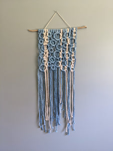 Macrame Bubbles Wall Hanging with Hand Painted Cotton