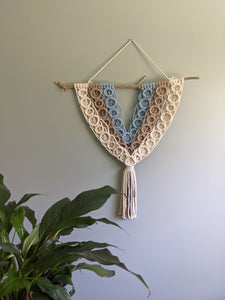 Macrame Bubbles Wall Hanging on Driftwood