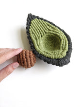 Load image into Gallery viewer, Macrame Halved Avocado Sculpture - Removable Pit!
